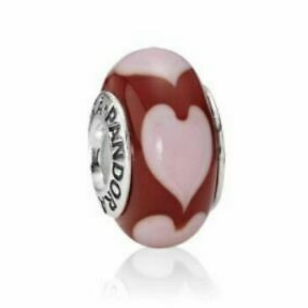 Pandora Pink Hearts and Red Murano Glass